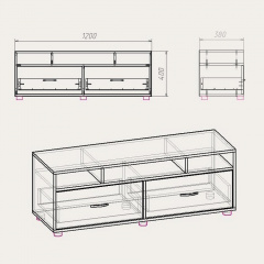 Тумба під ТВ Компаніт Плазма 1200x430x380 бук Черкаси