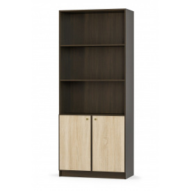 Стелаж Меблі-Сервіс Фантазія NEW 2Д 899х2160х434 мм венге темний/дуб самоа