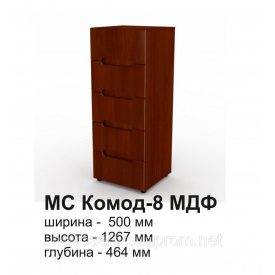 Комод Компаніт МС 8 МДФ 1267x500x464 мм яблуня
