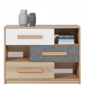 Айго Комод 1100 3Ш Сокме 1088х841х396 мм Бук пісочний / білий / Пельтре