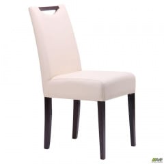 Обеденный стул АМФ Вега ножки дерево -темный орех сидение мягкое - бежевый кожзам Нововолинськ