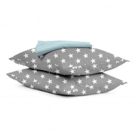 Набір наволочки і простирадло Cosas GREY STARS & SKYEY CS1 Ранфорс 160х200 см Сірий