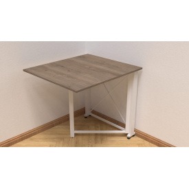 Стол-книжка трансформер Орион 1 Ferrum-decor 750x810x730 Белый металл ДСП Дуб Сонома Трюфель 16 мм (ORI112)