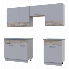 Кухня Лея Doros Сірий / вставки Клондайк ДСП 220х60х250 (80359344)