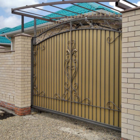 Ворота закриті зварні з елементами ковки, довговічні Legran