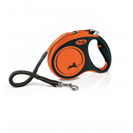 Поводок рулетка с амортизатором для собак Flexi Extrem Tape М 5 м до 35 кг Оранжевый