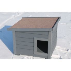 Будка для собак полностью утеплена войлоком Bud 3015 графит 50х60х60 см