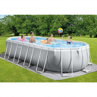 Каркасний басейн Intex 26798 OVAL 610х305х122 см з картриджним фільтром, сходами та тентом