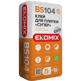 Смесь EKOMIX Клей для плитки Супер BS 104 25 кг