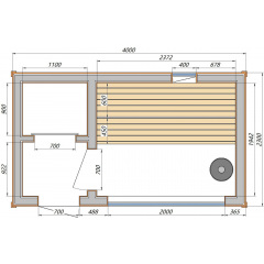 Модульная баня 4,0х2.3м Gartensauna-9 Thermowood Production под ключ от производителя Мелитополь