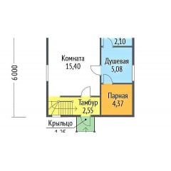 Лазня із профільованого бруса 6х6 м Київ