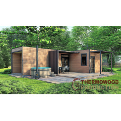 Модульный жилой дом 80,0м2 с баней Sauna House 2 от Thermowood Production Бородянка
