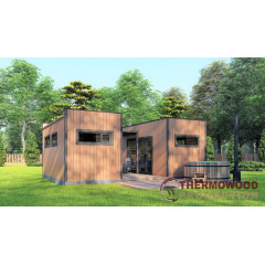 Модульний будинок-лазня 7,0х5,0м Sauna House 12 під ключ від виробника Thermowood Production Новомосковськ