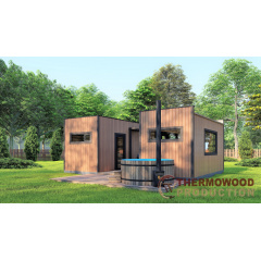 Модульний будинок-лазня 7,0х5,0м Sauna House 12 під ключ від виробника Thermowood Production Новомосковськ