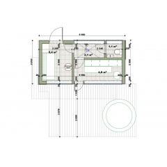 Мобільна модульна сауна 6х3м Gartensauna-7 під ключ від виробника Thermowood Production Первомайськ