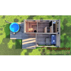 Модульный дачный дом c баней 6,0х4,6м Sauna House 9 от Thermowood Production Вараш