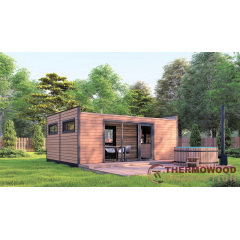Модульный каркасный дом 6,0х4,6м с баней Sauna House 14 под ключ от Thermowood Production Стрый