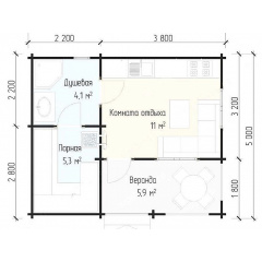 Баня деревянная из профилированного бруса 6х5 Изюм