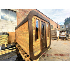 Sauna Cube Quadro Black 3.6x2.35m Thermowood Production Чугуїв