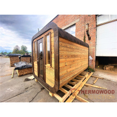 Sauna Cube Quadro Black 3.6x2.35m Thermowood Production Чугуїв