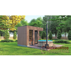 Сауна 3,6х2.3 отделка термо рейка Gartensauna-10 Thermowood Production под ключ от производителя Переяслав-Хмельницкий