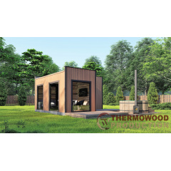 Модульный дом-баня 5,0х4,7м Sauna House 8 под ключ от производителя Thermowood Production Боярка