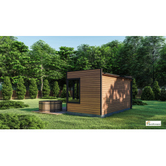 Мобільна сауна 6х3м Gartensauna-5 під ключ від виробника Коломия