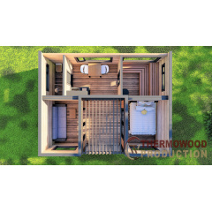 Модульный гостевой дом-баня 5,3х6,8м Sauna House 7 под ключ от Thermowood Production Винница