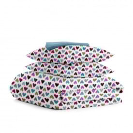 Півтораспальний комплект на резинці Cosas MINT LOVE Ранфорс 160х220 см Різнокольоровий