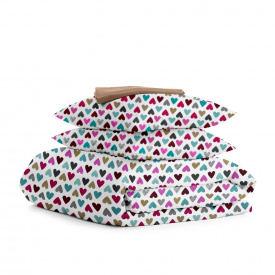 Сімейний комплект на резинці Cosas MINT LOVE CS1 Ранфорс 2х160х220 см М'ятний