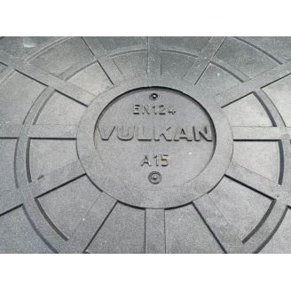Люк канализационный VULKAN 1,5т (А-15Л) полимерпесчаный легкий черный