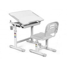 Дитяча парта, що росте, стіл + шарльчик для дому Evo-kids Evo-06 комплект сірий