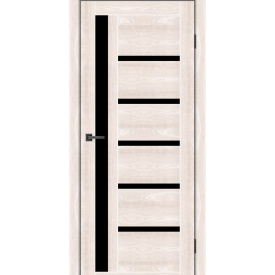 Дверное полотно MS Doors ORLEAN 80см дуб шампань черное стекло