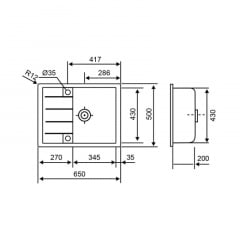 Кухонная Мойка Lidz 650X500/200 Col-06 (Lidzcol06650500200) Ладан