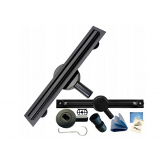Трап для душу BW Tech Slim 70 см чорний поворотний вихід (R04BK700) Луцьк