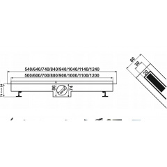 Трап для душу BW Tech Slim 70 см чорний поворотний вихід (R04BK700) Луцьк