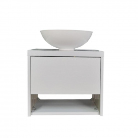 Пластиковая тумба Mikola-M 3 в 1 с чашей Mona 60х60х45 Белый