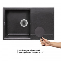 Мийка Кухонна Lidz 790X495/230 Grf-13 (Lidzgrf13790495230) Вишневе