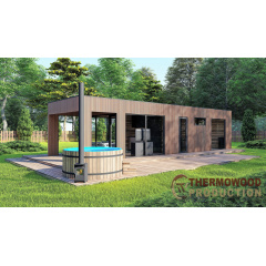 Дом-Баня 12,0х3,5м отделка термо рейка Sauna House 4 под ключ от производителя Thermowood Production Софиевская Борщаговка