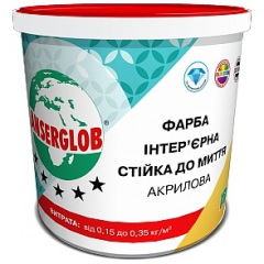 Краска интерьерная акриловая ANSERGLOB Стойкая к мытью 14 кг Жмеринка