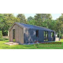 Каркасна лазня Барн Хаус 8,7х5,0м Sauna Barn House 02 Thermowood Production Цумань