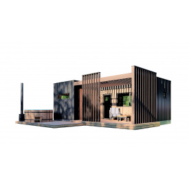 Модульний дачний будинок з лазнею 7,0х4,9м Sauna House 13 від Thermowood Production