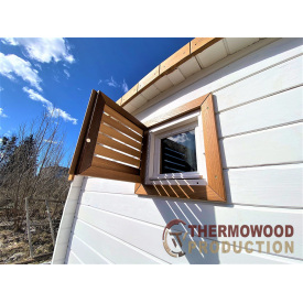 Декоративные ставни из термодерева для бани 450х450мм