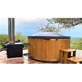 Купель для коммерческого использования 2х1,0м с подогревом с выносной дровяной печкой