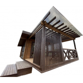 Лазня з верандою та санвузлом 5x8м під ключ від виробника