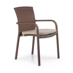 Плетеный стул Pradex Палермо коричневый на металокаркасе Николаев