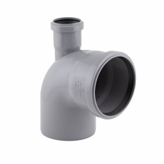 Колено канализационное с отводом TA Sewage 50х110х110 90° (вверх) Покровск