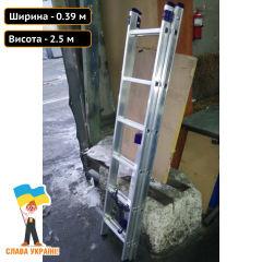 Двухсекционная лестница из алюминия 2х6 ступеней Техпром Кропивницкий