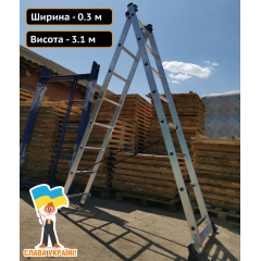 Двухсекционная лестница на 8 ступеней Техпром Бровары