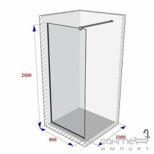Душевая кабина Weston WP0 800x1000x2000 polish/прозрачное стекло